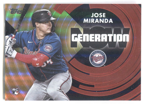 2022 Jose Miranda Topps ROOKIE GOLD GENERATION NOW 75/75 RC #GN71 Minnesota Twins