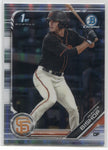 2019 Hunter Bishop Bowman Chrome Draft 1ST BOWMAN PROSPECT REFRACTOR #BDC31 San Francisco Giants