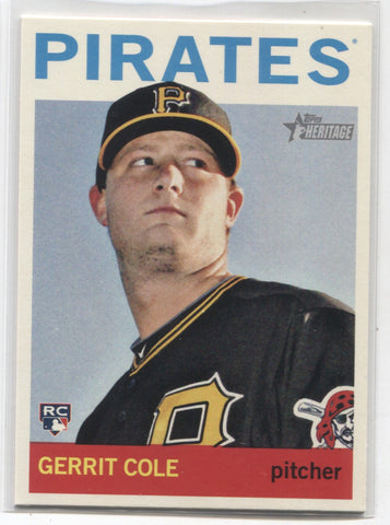 2013 Gerrit Cole Topps Heritage ROOKIE RC #H596 Pittsburgh Pirates 3