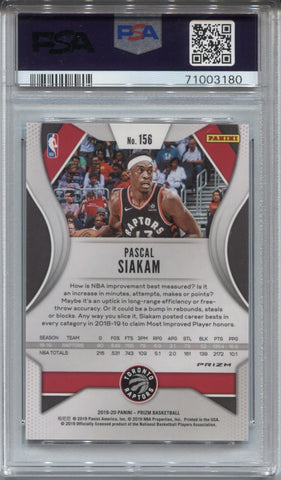 2019-20 Pascal Siakam Panini Prizm CHOICE RED 13/88 PSA 10 #156 Toront