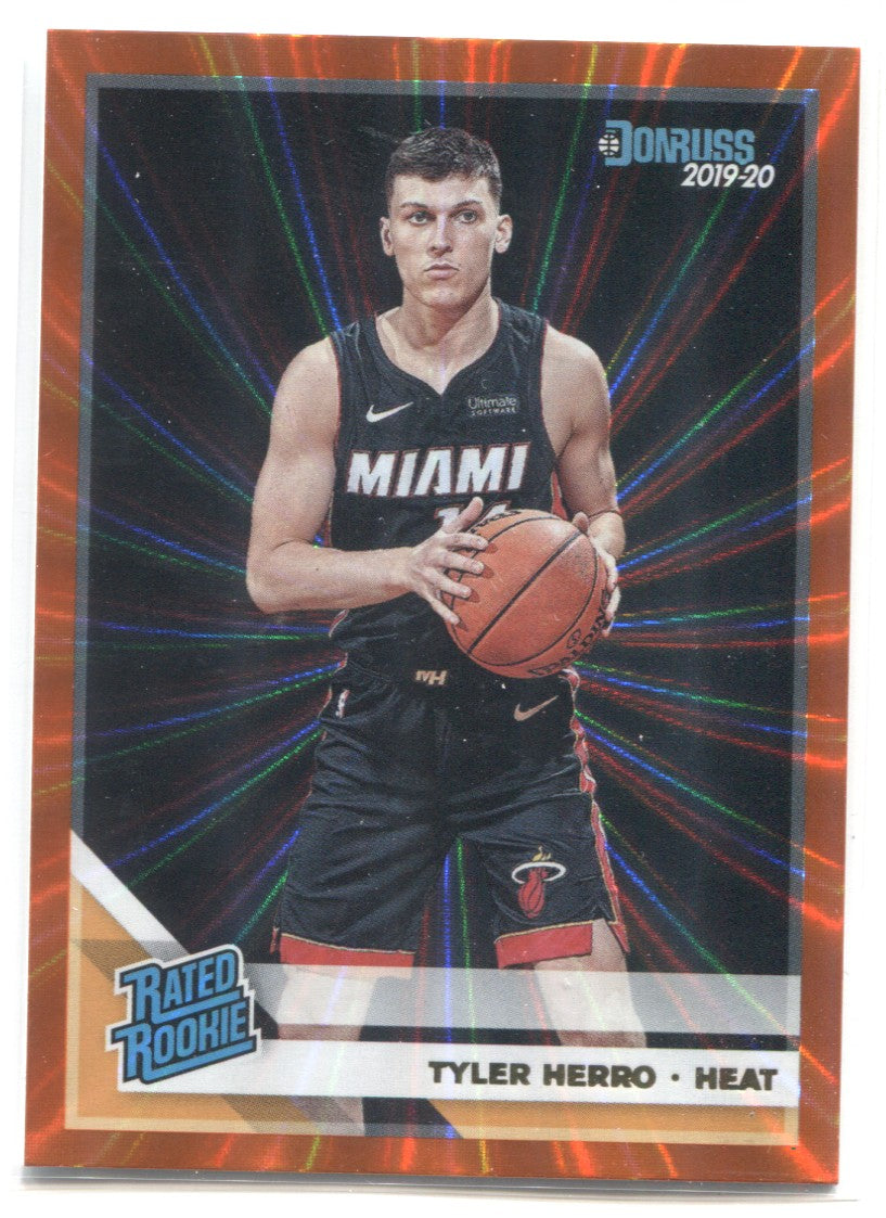 2019-20 Tyler Herro Donruss HOLO ORANGE LASER ROOKIE RC #212 Miami Hea