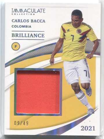 2021 Carlos Bacca Panini Immaculate BRILLIANCE MATERIALS JERSEY RELIC 09/99 #B-CBA Colombia