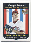 2008 Max Scherzer Topps Heritage High Number ROOKIE STARS OF 2008 RC #519 Arizona Diamondbacks 3