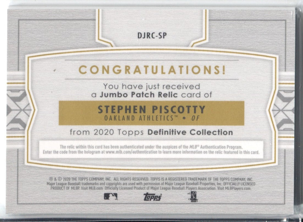 2020 Stephen Piscotty Topps Definitive GAME USED JERSEY RELIC 16/35 #D