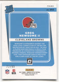 2021 Greg Newsome Donruss Optic RED RATED ROOKIE 72/99 RC #252 Cleveland Browns