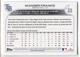 2022 Wander Franco Topps Series 1 ROOKIE RC #215 Tampa Bay Rays 22