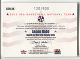 2003-04 Jason Kidd Fleer Avant STARS & STRIPES JERSEY 120/500 RELIC #SSH/JK Team USA