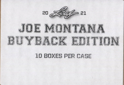 2021 Leaf Joe Montana Buyback Football, 10 Box Case