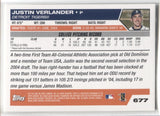 2005 Justin Verlander Topps ROOKIE RC #677 Detroit Tigers