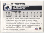 2004 Philip Rivers Topps ROOKIE RC #375 San Diego Chargers 6