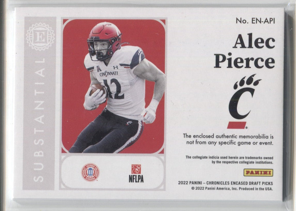 2022 Alec Pierce Panini Chronicles Draft Picks Encased SUBSTANTIAL SWA