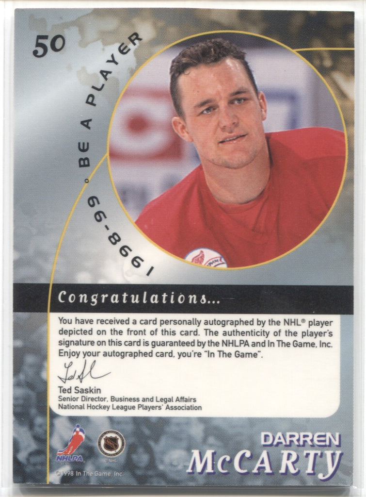 1998-99 Darren McCarty In the Game Be a Player SILVER AUTO AUTOGRAPH #