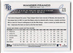 2022 Wander Franco Topps Series 1 ROOKIE RC #215 Tampa Bay Rays 29