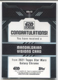 2021 Mandalorian Visions Chrome Star Wars Galaxy REFRACTOR #MN-10 JEDI 2