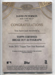 2021 David Peterson Topps Tier One BRK OUT ROOKIE AUTO AUTOGRAPH 227/300 RC #BOA-DPE New York Mets