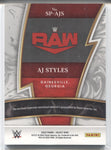 2022 A.J. Styles Panini Select WWE SPARKS SHIRT RELIC #SP-AJS Monday Night Raw