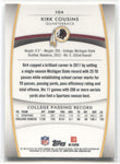 2012 Kirk Cousins Topps Platinum ORANGE ROOKIE RC # 104 Washington Redskins 3