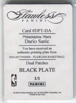 2016-17 Dario Saric Panini Flawless BLACK PRINTING PLATE 1/1 ONE OF ONE #DPT-DA Philadelphia 76ers