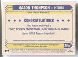 2022 Mason Thompson Series 2 1987 TOPPS ROOKIE AUTO AUTOGRAPH RC #87BA-MTH San Diego Padres
