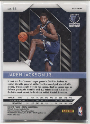 2018-19 Jaren Jackson Jr. Panini Prizm RED WHITE & BLUE ROOKIE RC #66  Memphis Grizzlies 3