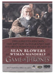 2022 Sean Blowers Rittenhouse Game of Thrones The Complete Series Volume 2 INSCRIPTION "NO SURRENDER" AUTO AUTOGRAPH #NNO