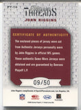 2003 John Riggins Leaf Limited PLAYER THREADS DUAL JERSEY RELIC 09/50 #PT10 Washington Redskins HOF