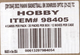 2021-22 Donruss Optic Basketball Hobby, 12 Box Case