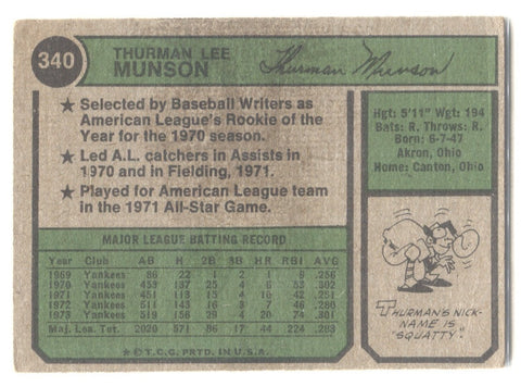 1974 Topps Thurman Munson