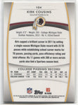 2012 Kirk Cousins Topps Platinum ORANGE ROOKIE RC # 104 Washington Redskins 2