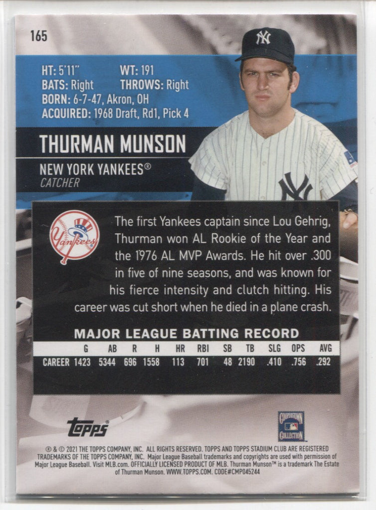 Buy Thurman Munson Baseball Cards, Sell Thurman Munson Baseball