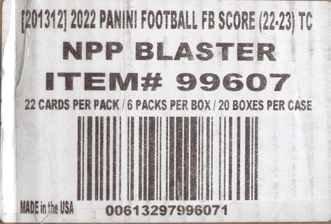 2022 Panini Score Football, 20 Blaster Box Case