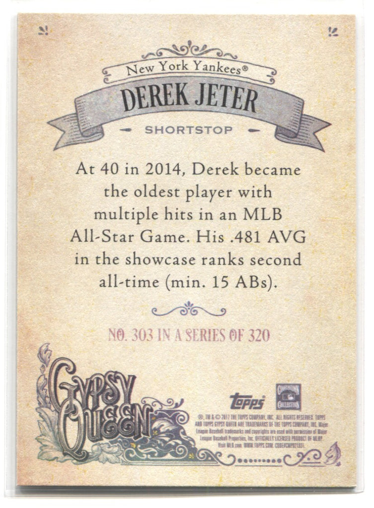 2017 Derek Jeter Topps Gypsy Queen SP SHORT PRINT #303 New York Yankee