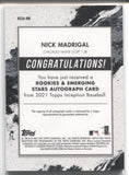 2022 Nick Madrigal Topps Inception ORANGE ROOKIE AND EMERGING STARS AUTO 17/50 AUTOGRAPH #RESANM Chicago White Sox