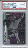 2020 Brendan McKay Topps Chrome NEGATIVE REFRACTOR ROOKIE RC PSA 10 #8 Tampa Bay Rays 4711