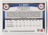 2011 J.J. Watt Topps ROOKIE RC #331 Houston Texans 1