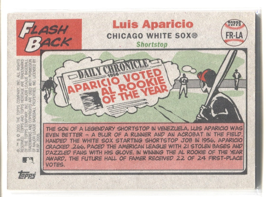 Luis Aparicio 2005 Topps Heritage #FR-LA Authentic Stadium Seat Card