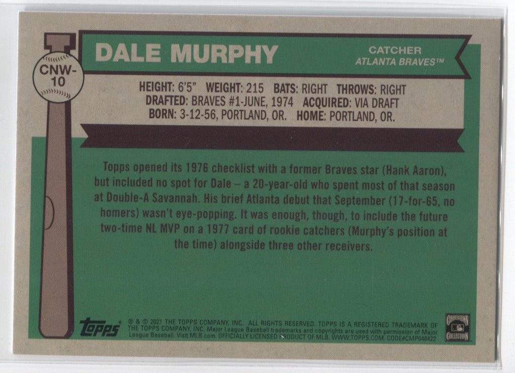 2021 Dale Murphy Topps Update CARDS THAT NEVER WERE BLUE #CNW10 Atlant