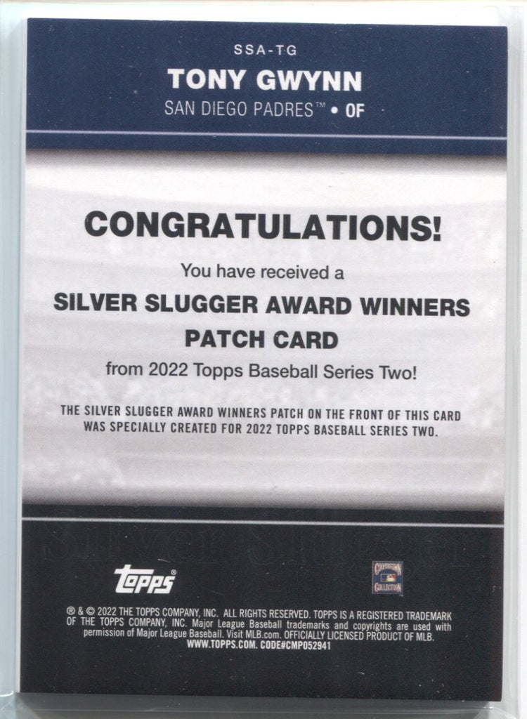 2022 Tony Gwynn Topps Series 2 SILVER SLUGGER AWARD MANUFACTURED MEDALLION  #SSA-TG San Diego Padres HOF 2