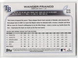 2022 Wander Franco Topps Series 1 ROOKIE RC #215 Tampa Bay Rays 3