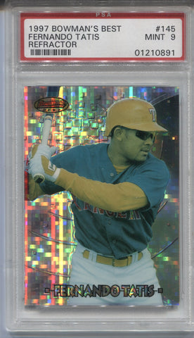 1997 Fernando Tatis Bowman's Best ROOKIE ATOMIC REFRACTOR RC PSA 9 #145 Texas Rangers 0891