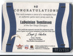 2002 LaDainian Tomlinson Fleer Platinum NAMEPLATES 017/150 PATCH RELIC #NLT San Diego Chargers