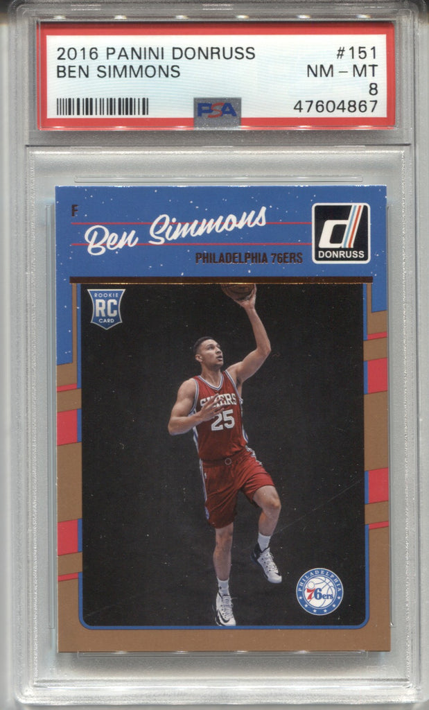 2016-17 Ben Simmons Panini Donruss ROOKIE RC PSA 8 #151 Philadelphia 7