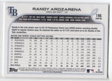 2022 Randy Arozarena Topps Series 1 ROOKIE CUP SP PHOTO VARIATION #196 Tampa Bay Rays
