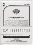 2019-20 Zion Williamson Panini Hoops ROOKIE RC #258 New Orleans Pelicans 5