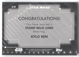 2020 Kylo Ren Topps Star Wars Masterwork GREEN STAMP RELIC 96/99 #SC-KS