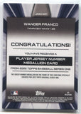 2022 Wander Franco Topps Series 1 PLAYER JERSEY NUMBER  MEDALLION #JNM-WF Tampa Bay Rays 1