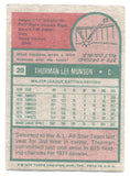 1975 Thurman Munson Topps #20 New York Yankees BV $50