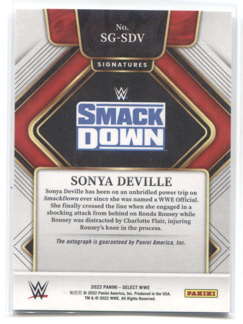 2022 Sonya Deville Panini WWE Select SIGNATURES AUTO AUTOGRAPH #SG-SDV