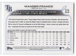 2022 Wander Franco Topps Series 1 ROOKIE RC #215 Tampa Bay Rays 26