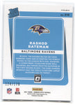 2021 Rashod Bateman Donruss Optic BLUE RATED ROOKIE 124/179 RC #210 Baltimore Ravens